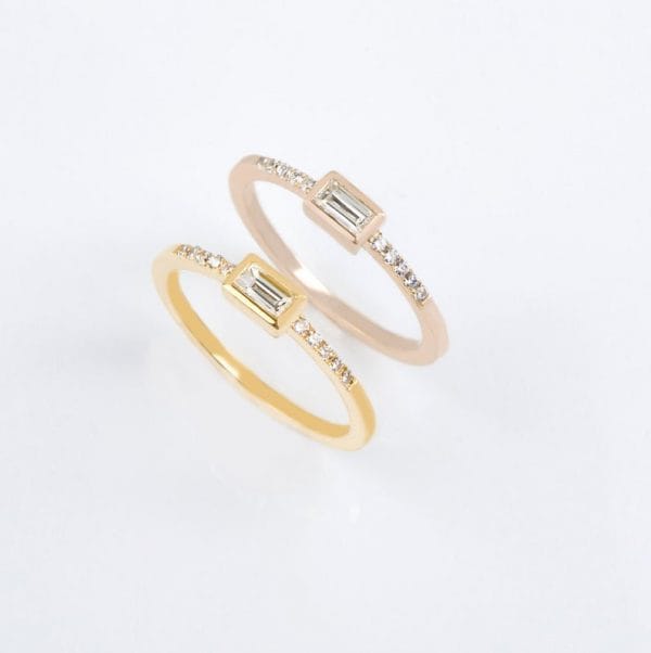Baguette diamond gold ring - Image 6