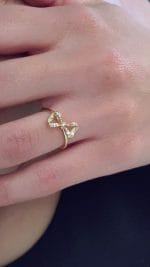 Bow knot gold ring, RN216