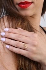 Bow knot gold ring, RN216 - Image 4