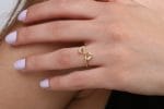 Bow knot gold ring, RN216 - Image 5