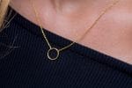 Circle geometric gold necklace