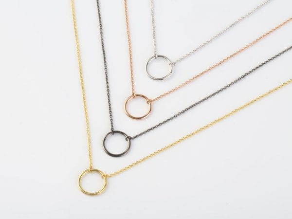 Circle geometric gold necklace - Image 4