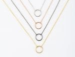 Circle geometric gold necklace - Image 5