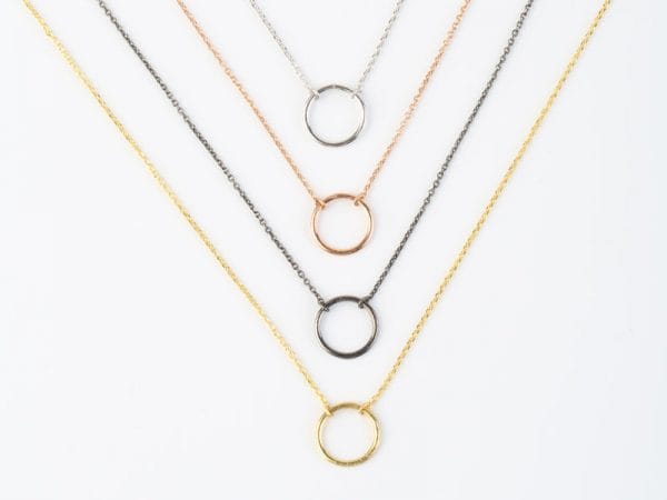 Circle geometric gold necklace - Image 5