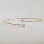 2 diamonds gold cuff bangle