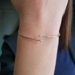 2 diamonds gold cuff bangle - Image 3