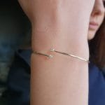 2 diamonds gold cuff bangle - Image 5