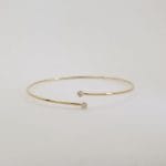 2 diamonds gold cuff bangle - Image 6