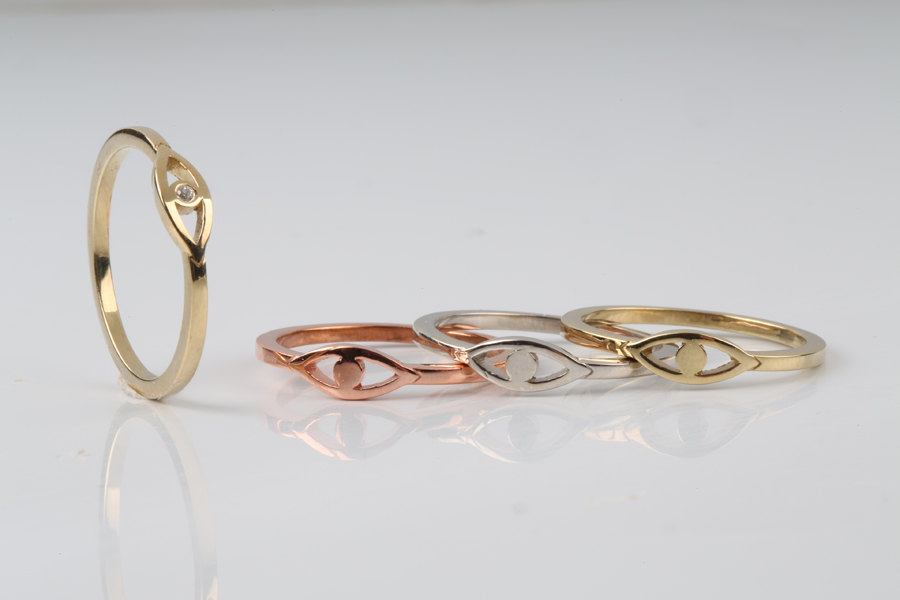 Evil eye ring rose gold color fashion cute lovely girl women finger jewelry  cz band enamel colorful eye rings - AliExpress