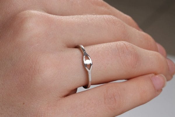 Gold dainty evil eye ring, RN456 - Image 5