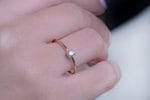 Dainty tiny diamond gold ring