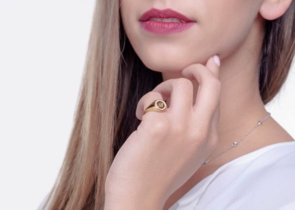 Diamond signet gold ring, RN320-1 - Image 8