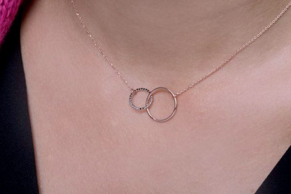 Diamond-circle-necklace-2 Interlocking diamond circle necklace - Image 2