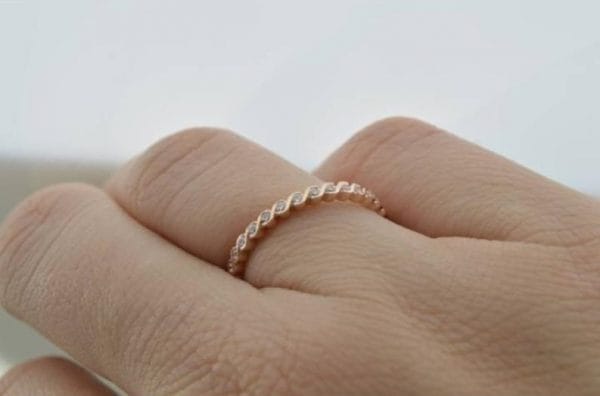 Diamond eternity gold band - Image 5