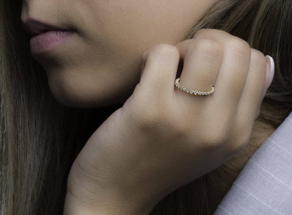 Diamond eternity gold band - Image 3