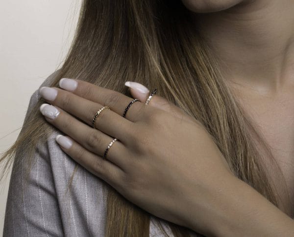 Diamond eternity gold band - Image 7