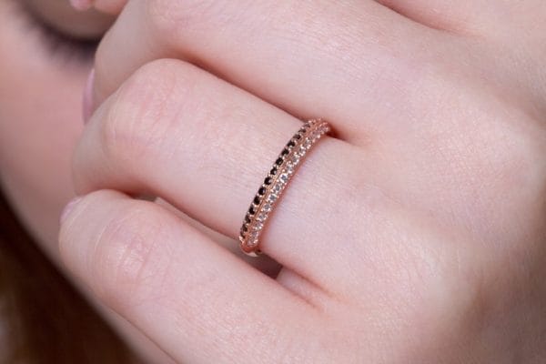 Two rows diamond gold ring - Image 4