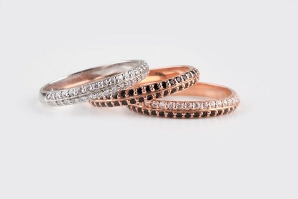 Two rows diamond gold ring - Image 9