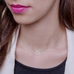 Diamond halo gold necklace