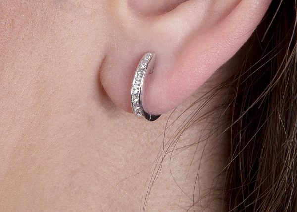 Diamond hoop earrings, black diamonds 5 Unique diamond gold hoop earrings - Image 6