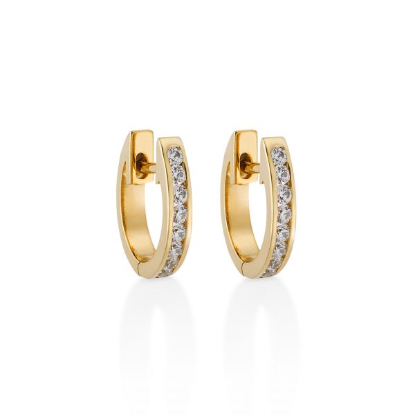 Diamond hoops earrings, black diamonds 8 Unique diamond gold hoop earrings - Image 9