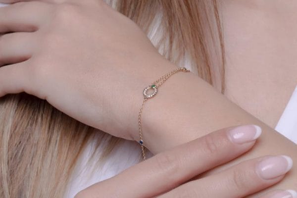 Diamond horseshoe bracelet 1 Diamond horseshoe chain bracelet - Image 1