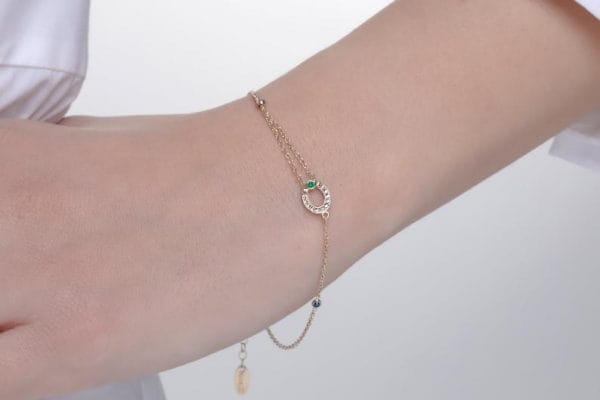 Diamond horseshoe bracelet 2 Diamond horseshoe chain bracelet - Image 3