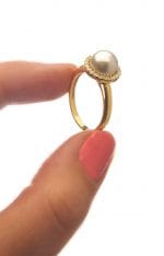 Diamond pearl gold ring - Image 3
