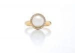 Diamond pearl gold ring - Image 4