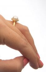Diamond pearl gold ring - Image 5