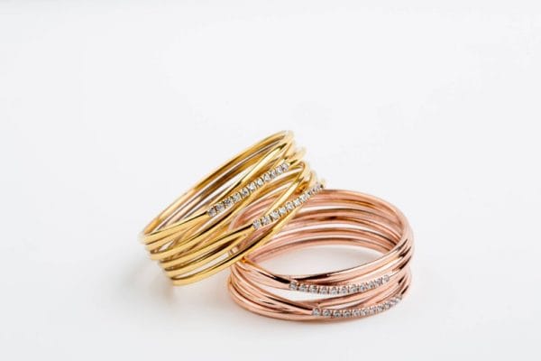 Twisted wire ring with diamonds, large - Image 6