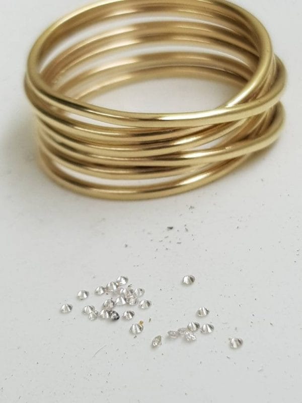 Twisted wire ring with diamonds, large - Image 8