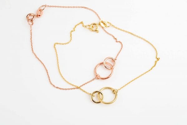 Double circles bracelet 3 Double circles gold bracelet - Image 4
