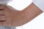 Five diamond solid gold bracelet, 5st 0,09ct