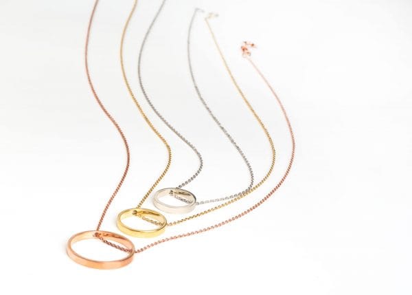 Floating circle gold necklace (small) - Image 5