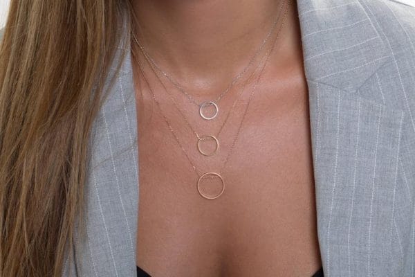 Floating circle gold necklace (small) - Image 3