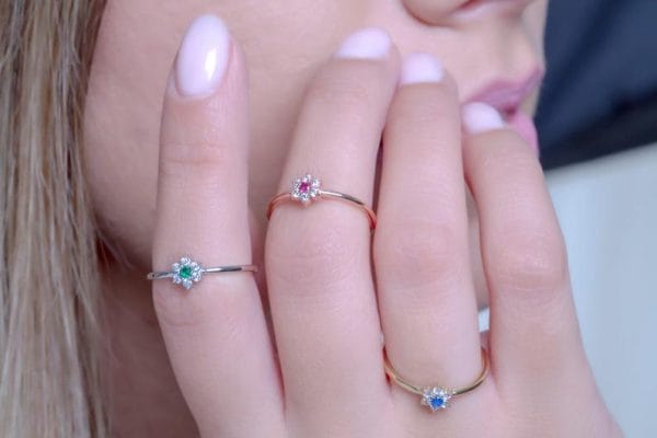 Flower diamond gold ring - Image 3