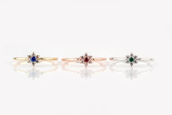 Flower diamond gold ring - Image 4