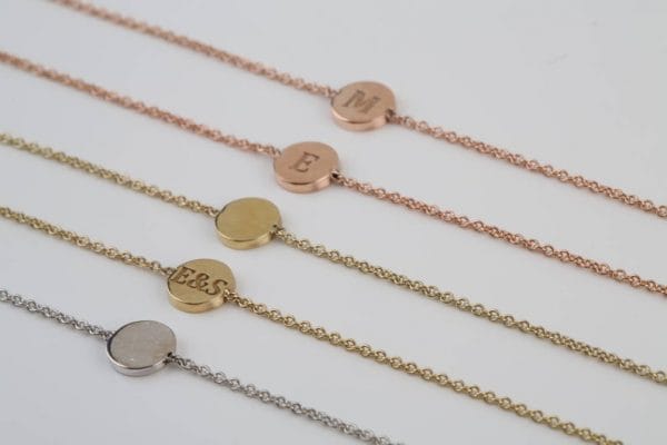 Initial letter bracelet 4 Initial letter disc bracelet - Image 5