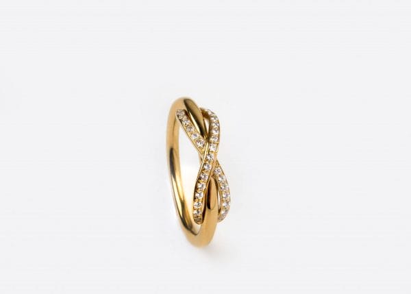 Knot diamond infinity ring, RN255 - Image 6