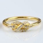 Gold knot diamond ring, RN215-1