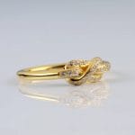 Gold knot diamond ring, RN215-1 - Image 3