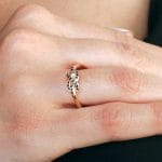 Gold knot diamond ring, RN215-1 - Image 5