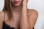 Mini gold smile bar necklace - Image 4