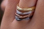 Two rows of diamond Mobius ring, RN145 - Image 3