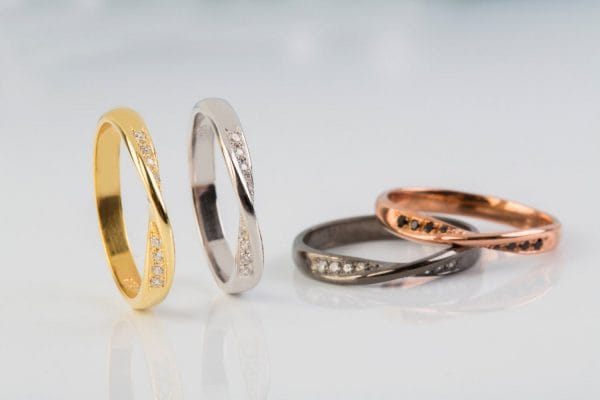 Mobius 8 diamond 3.5mm 3 Two rows of diamond Mobius ring, RN145 - Image 4