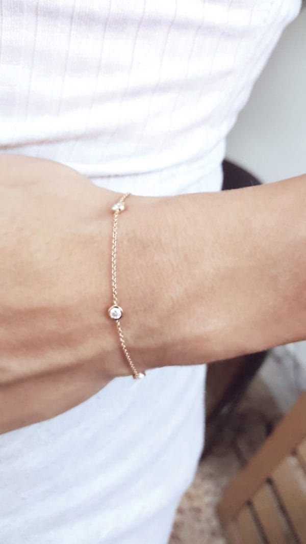 Moissanite chain gold bracelet - Image 2