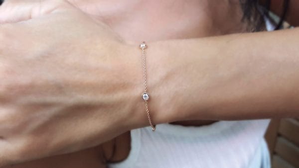 Moissanite-gold-bracelet-2 Moissanite chain gold bracelet - Image 1