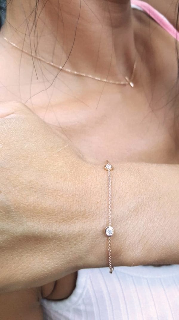 Moissanite chain gold bracelet - Image 5