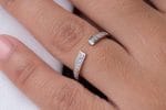Open diamond band ring